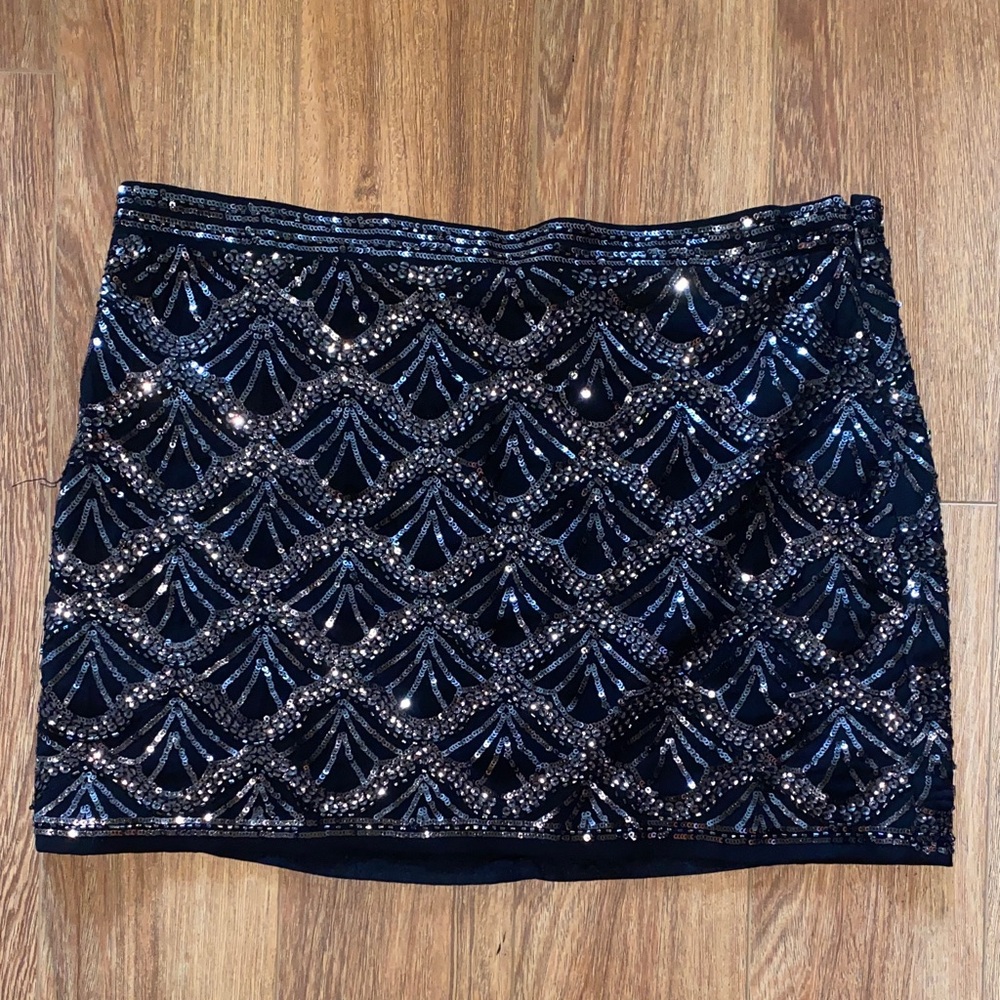 Forever 21 Black Sequin Mini Skirt